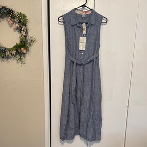 Tommy Bahama two palms linen shirt dress in chambray
